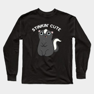 Stinkin Cute Funny Skunk Pun Long Sleeve T-Shirt